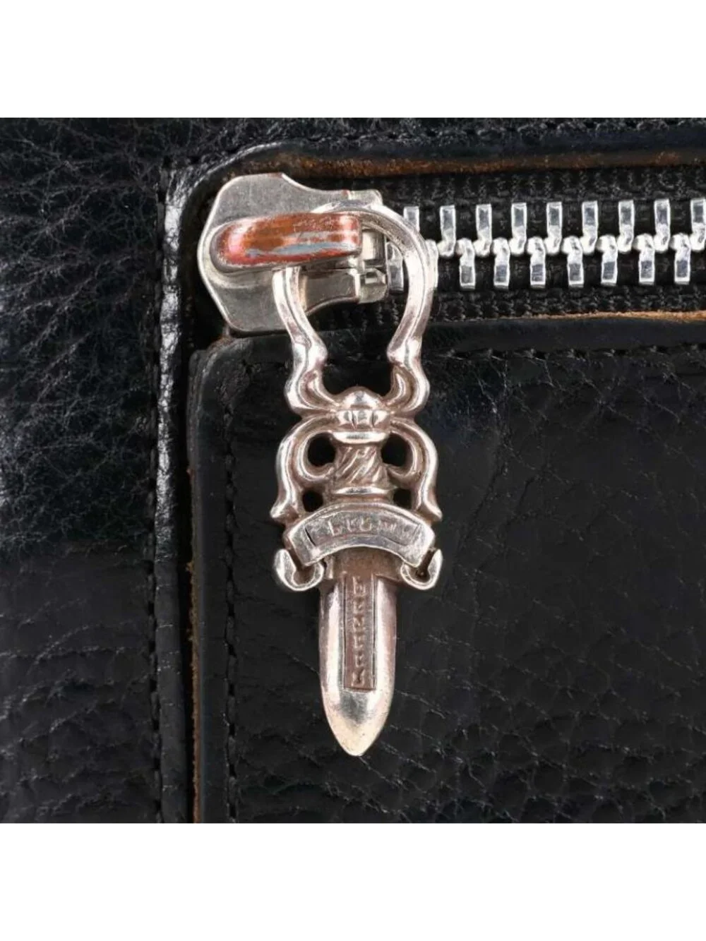 Chrome Hearts Wave Heart Button Leather Wallet
